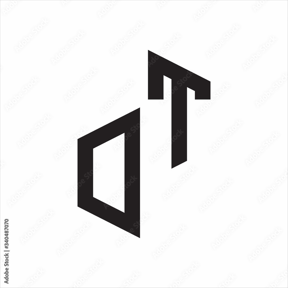 DT Initial Letters logo monogram with up to down style DT Initial Letters logo monogram with up to down style
