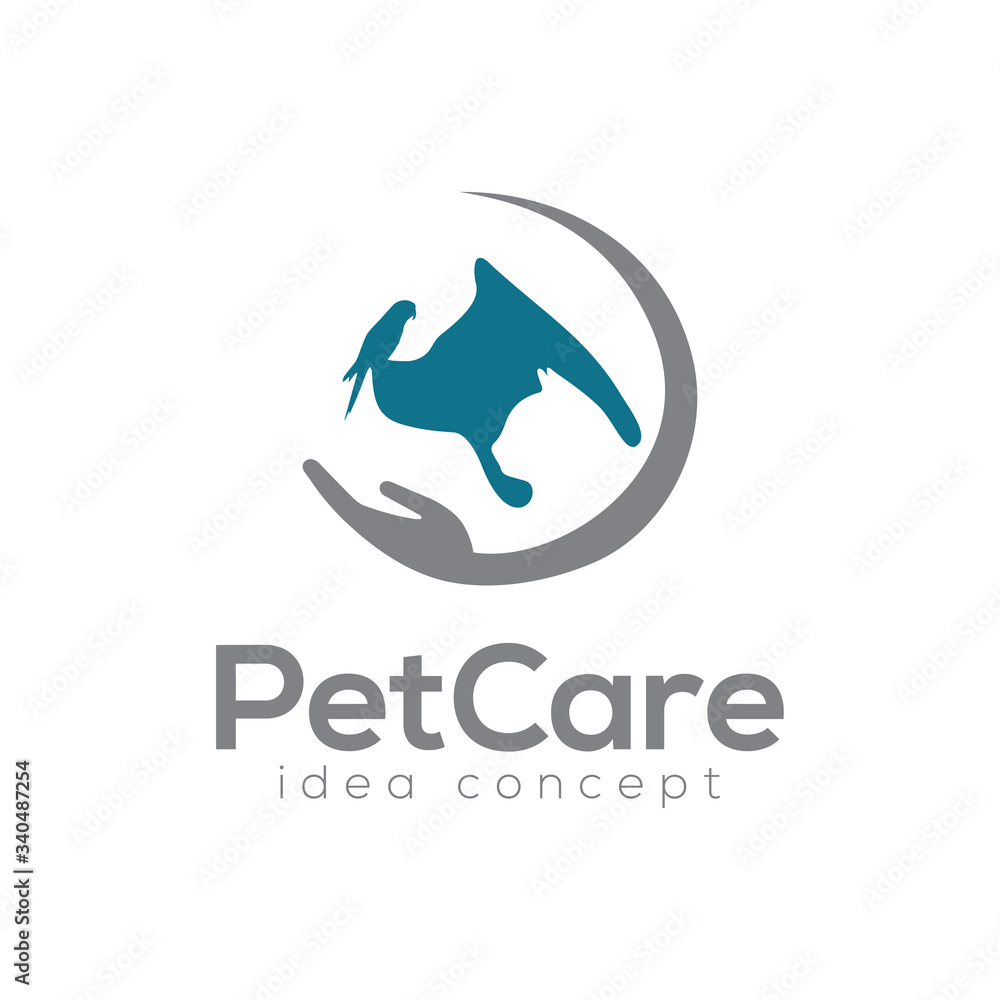 Creative Pet Care Concept Logo Design Template Creative Pet Care Concept Logo Design Template