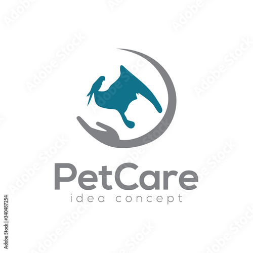 Creative Pet Care Concept Logo Design Template