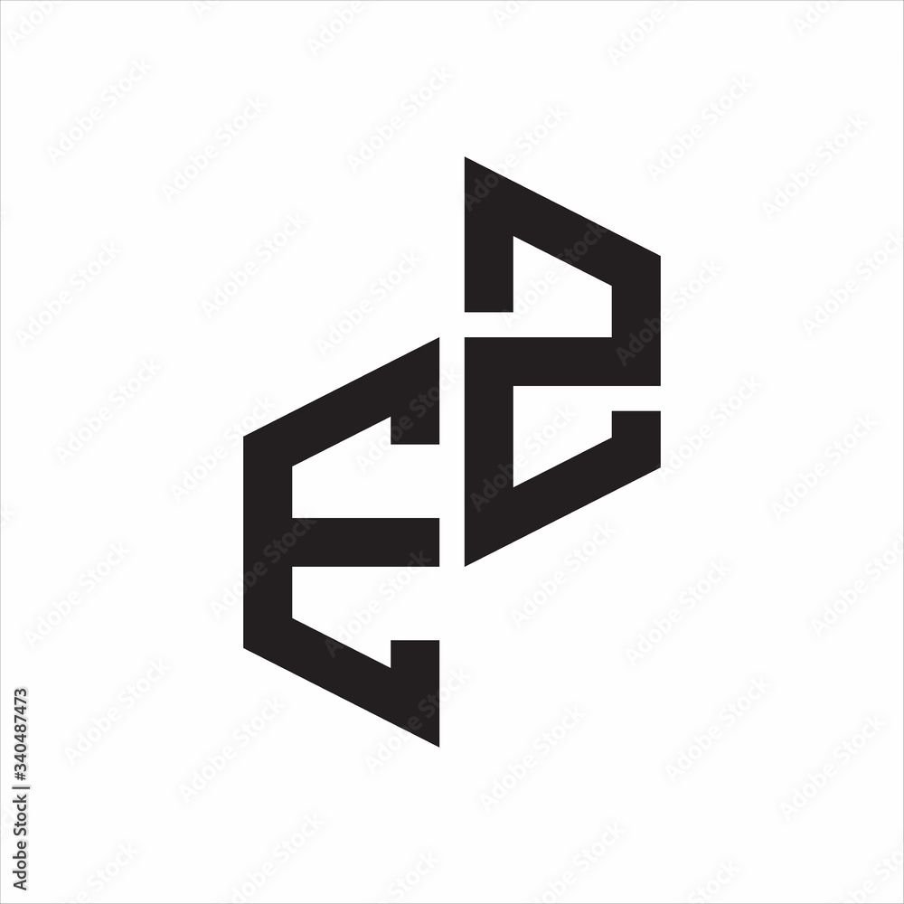 EZ Initial Letters logo monogram with up to down style
