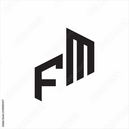 FM Initial Letters logo monogram with up to down style