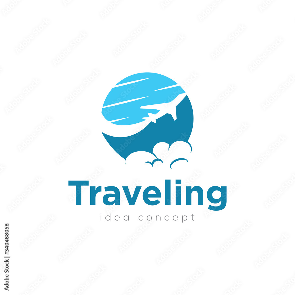 Creative Travel Concept Logo Design Template