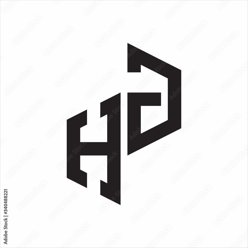 HG Initial Letters logo monogram with up to down style