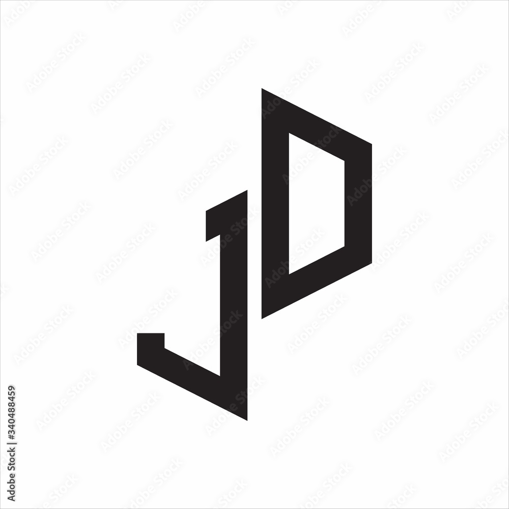 JD Initial Letters logo monogram with up to down style JD Initial Letters logo monogram with up to down style
