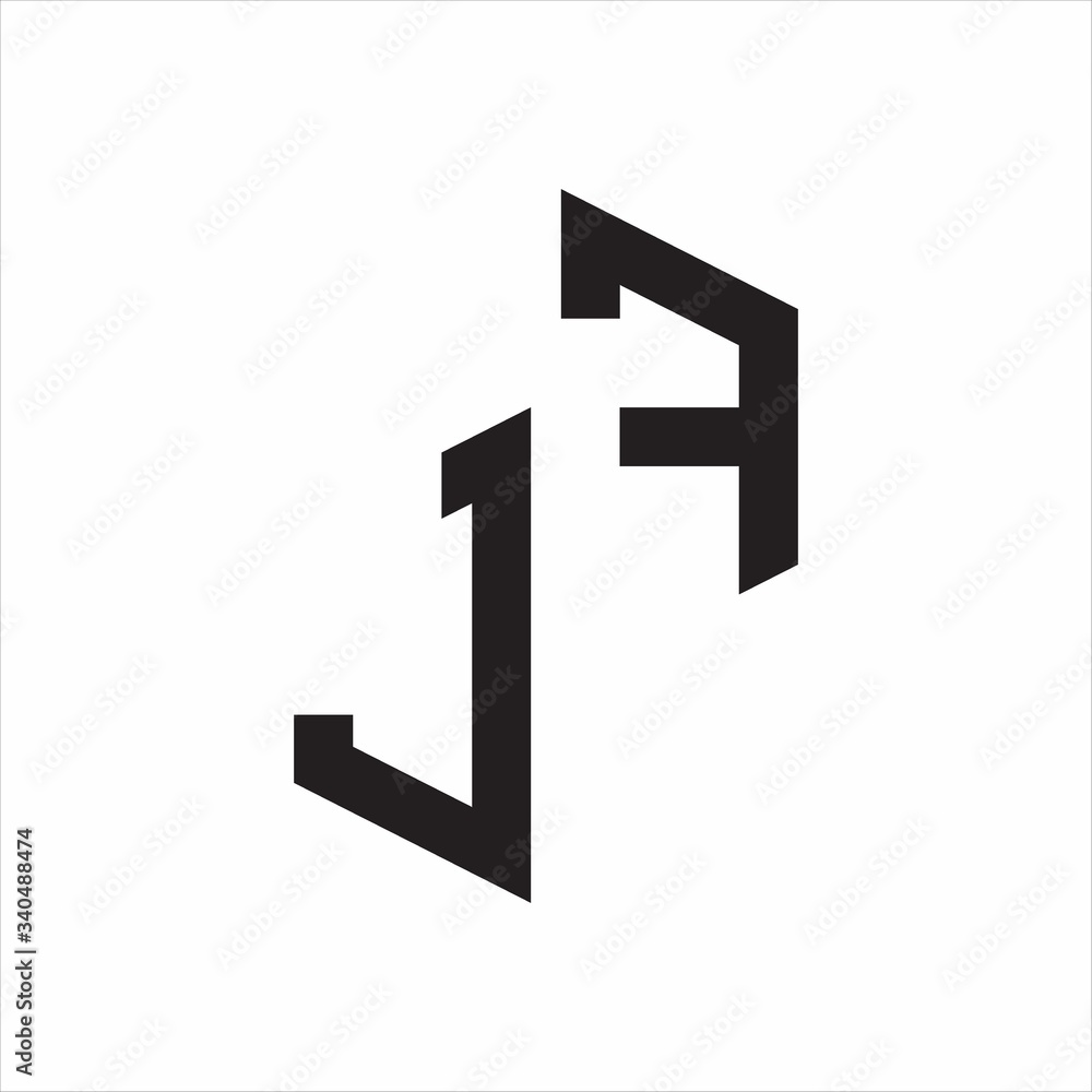 JF Initial Letters logo monogram with up to down style JF Initial Letters logo monogram with up to down style