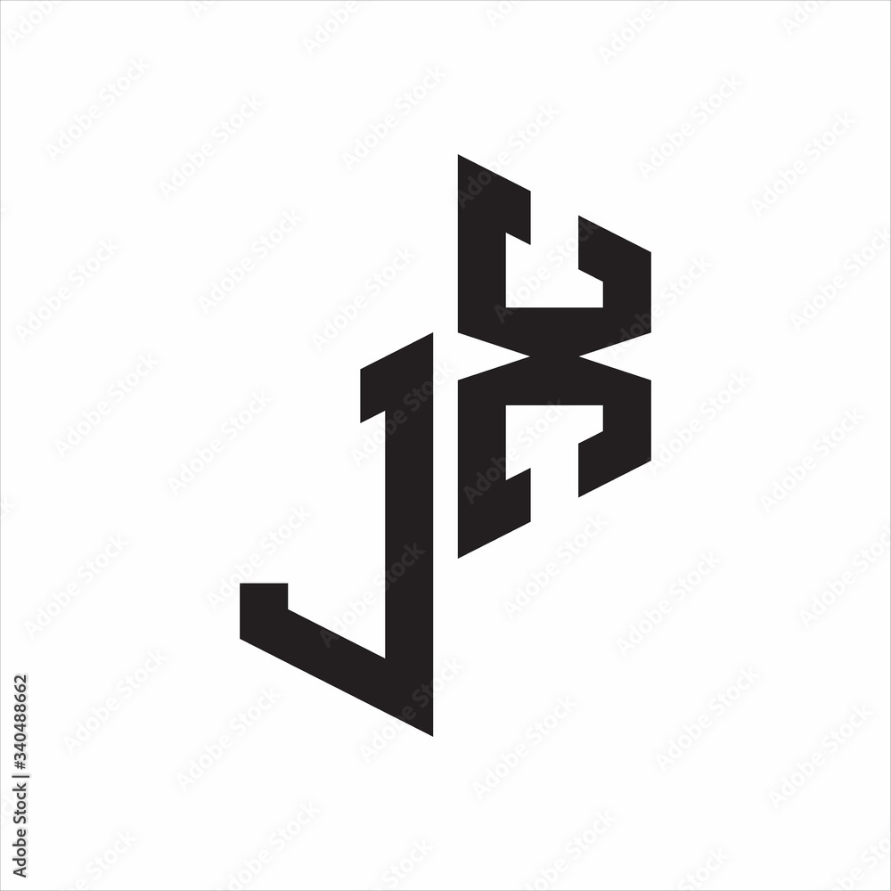 JX Initial Letters logo monogram with up to down style JX Initial Letters logo monogram with up to down style
