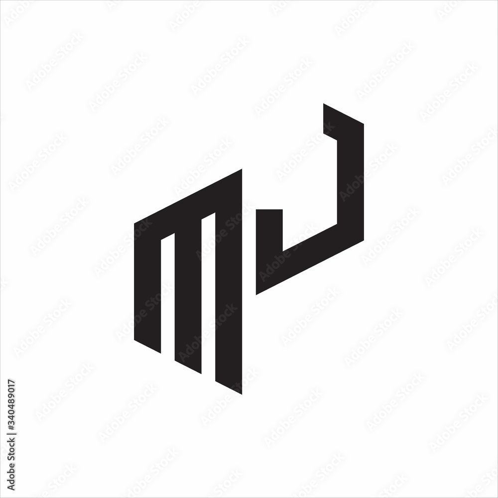 MJ Initial Letters logo monogram with up to down style MJ Initial Letters logo monogram with up to down style