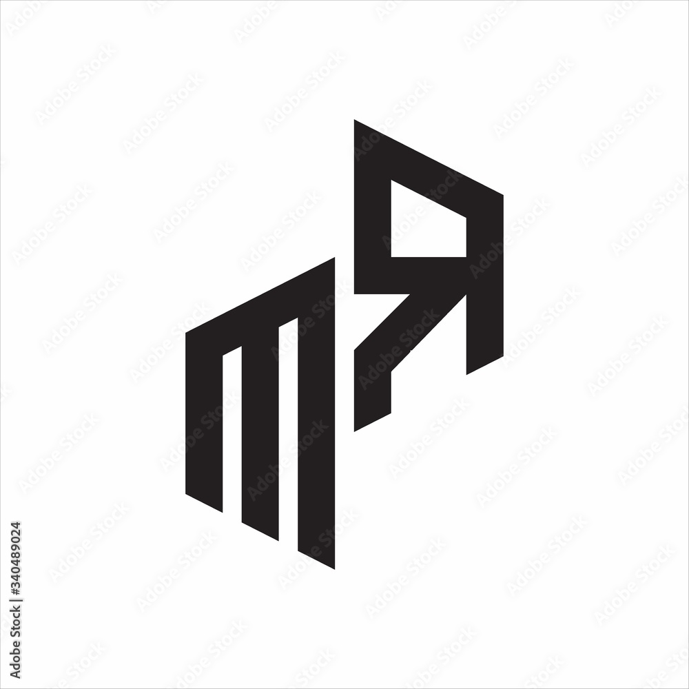 MR Initial Letters logo monogram with up to down style MR Initial Letters logo monogram with up to down style