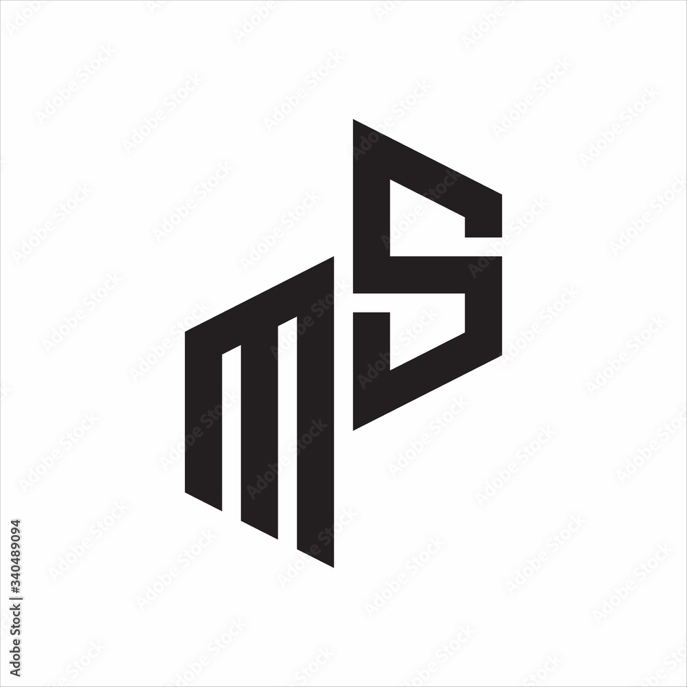 MS Initial Letters logo monogram with up to down style MS Initial Letters logo monogram with up to down style