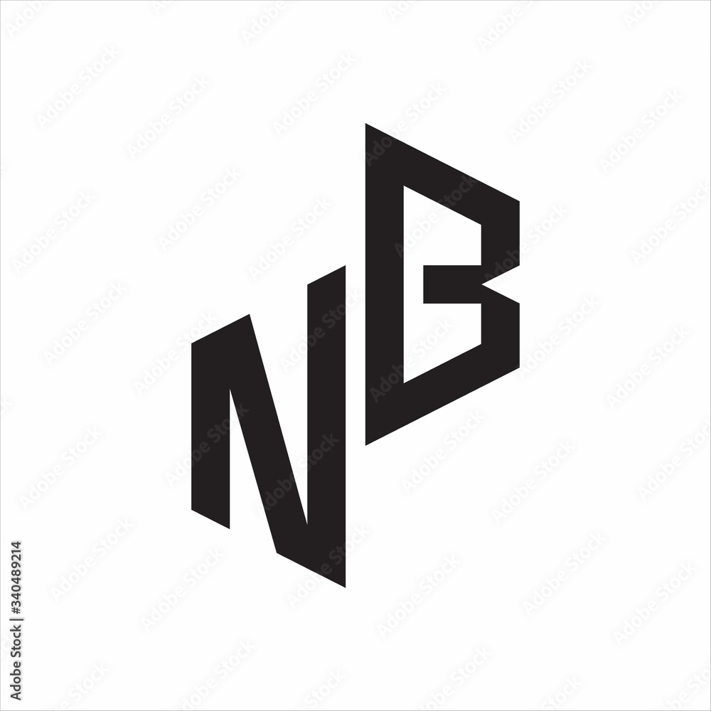 NB Initial Letters logo monogram with up to down style NB Initial Letters logo monogram with up to down style