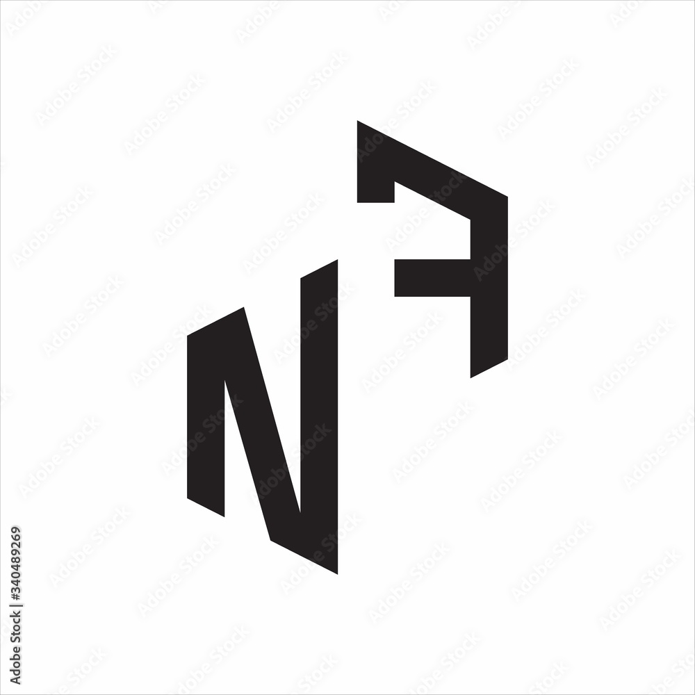 NF Initial Letters logo monogram with up to down style NF Initial Letters logo monogram with up to down style