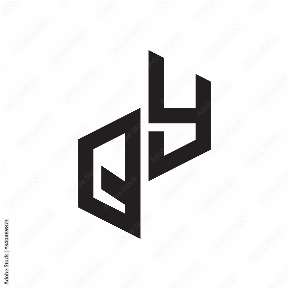 Fototapeta premium QY Initial Letters logo monogram with up to down style