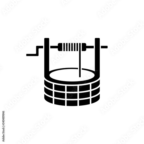 Water well vector icon on white background.
