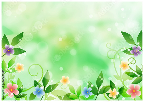 蔓草と花_背景_フレーム