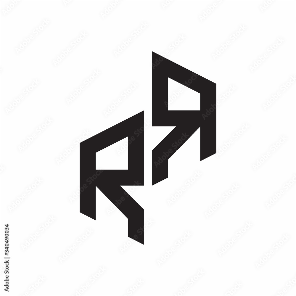 RR Initial Letters logo monogram with up to down style RR Initial Letters logo monogram with up to down style