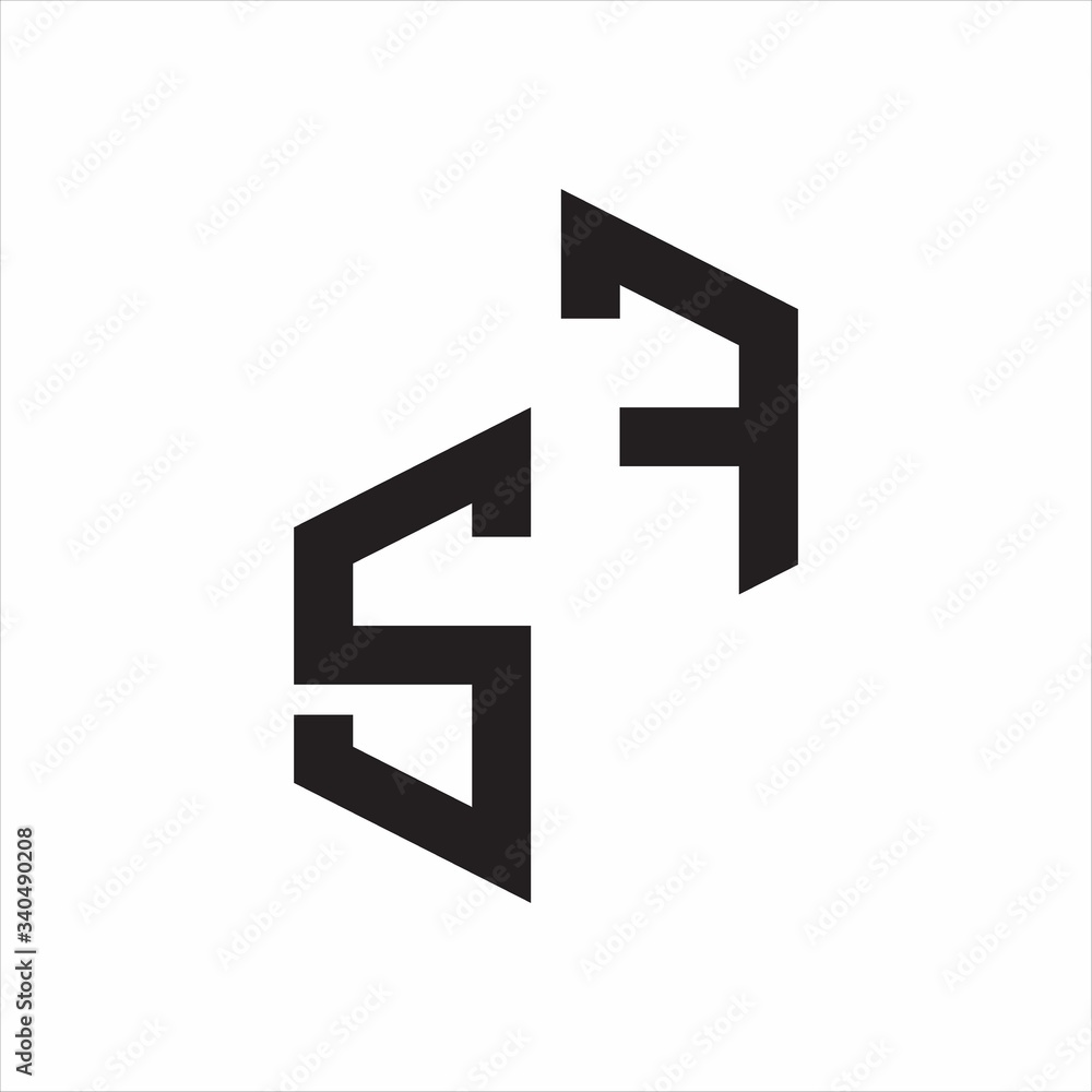 SF Initial Letters logo monogram with up to down style SF Initial Letters logo monogram with up to down style