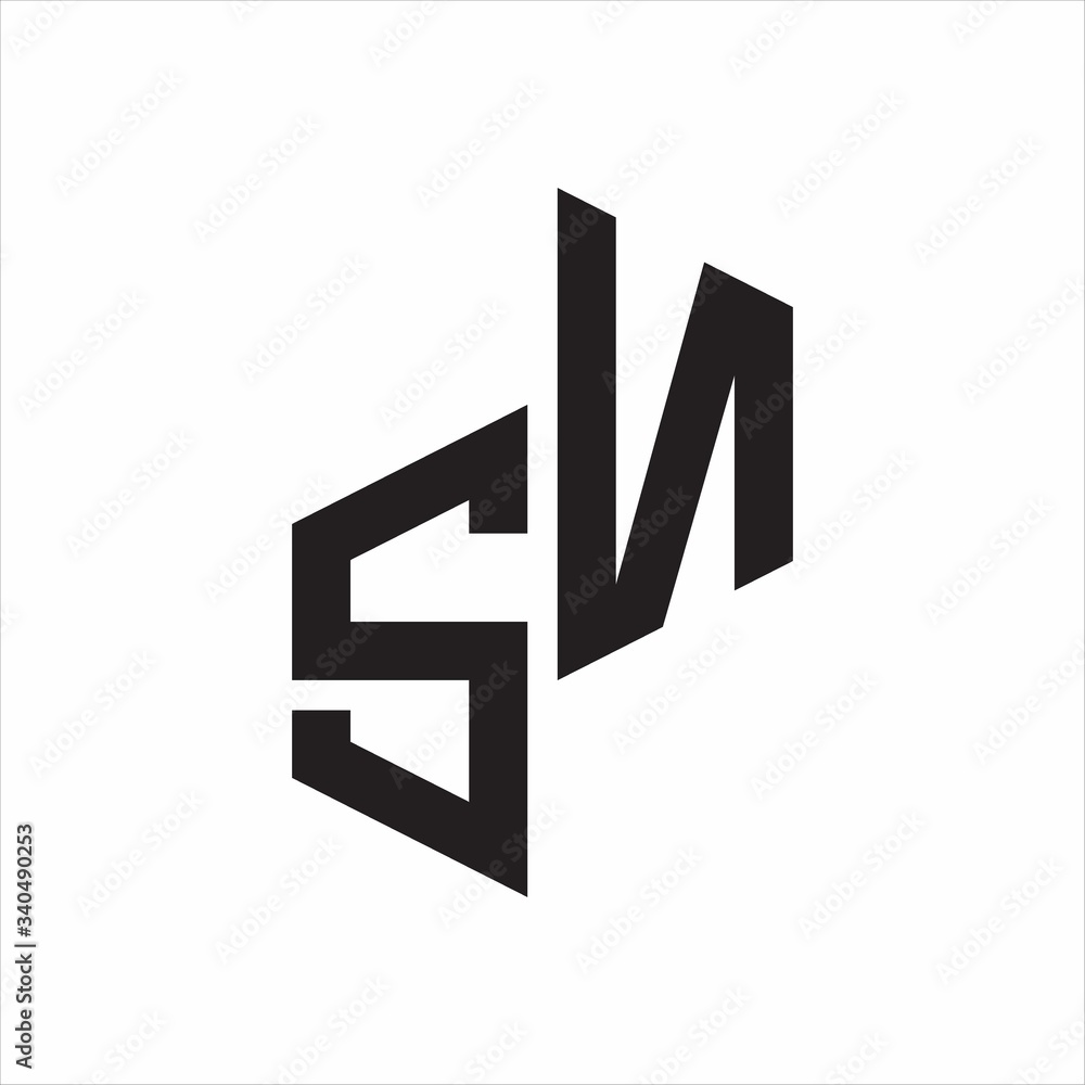SN Initial Letters logo monogram with up to down style SN Initial Letters logo monogram with up to down style