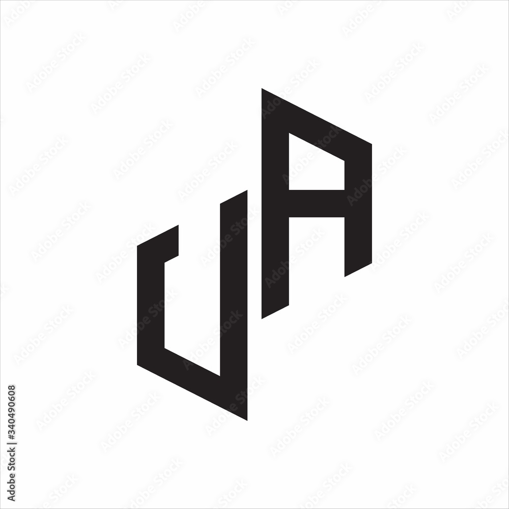 UA Initial Letters logo monogram with up to down style UA Initial Letters logo monogram with up to down style
