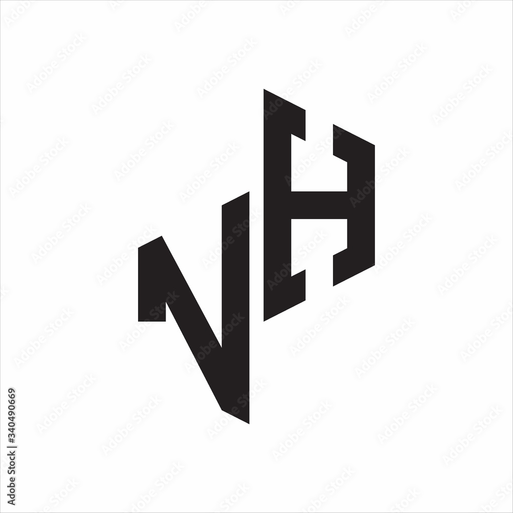 VH Initial Letters logo monogram with up to down style VH Initial Letters logo monogram with up to down style