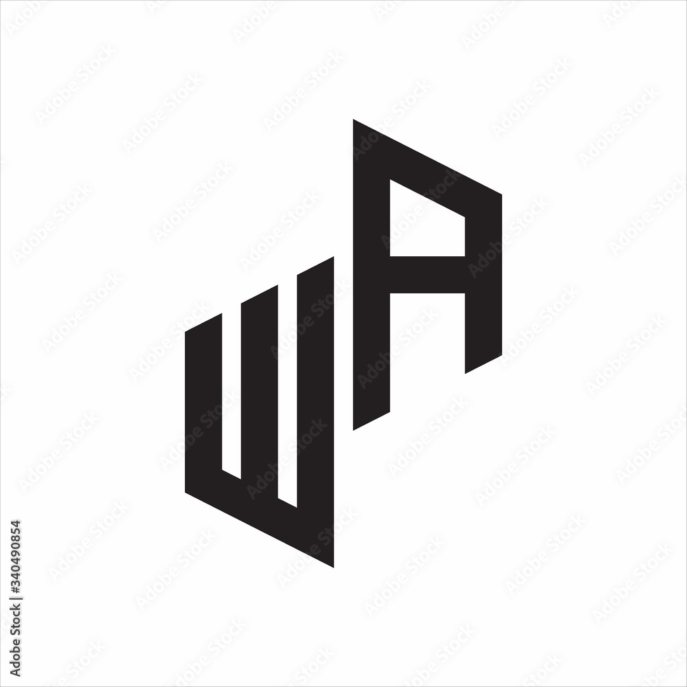 WA Initial Letters logo monogram with up to down style WA Initial Letters logo monogram with up to down style