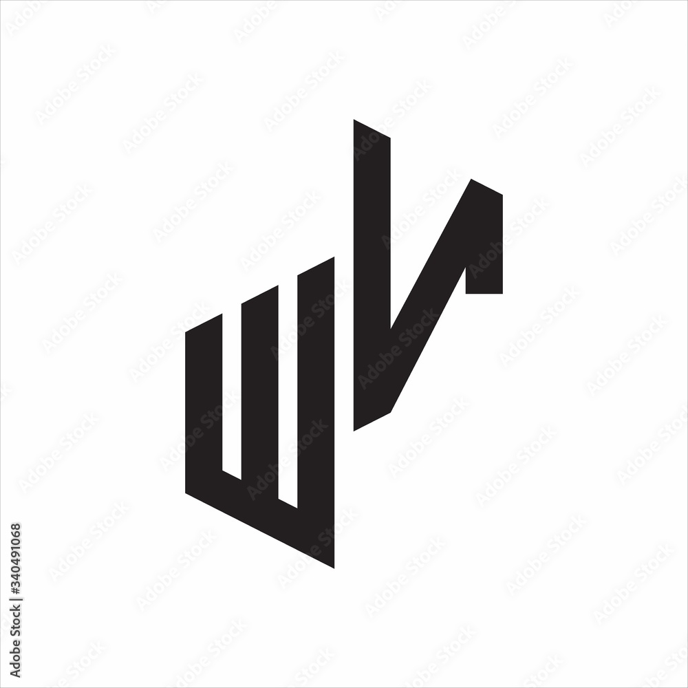 WV Initial Letters logo monogram with up to down style WV Initial Letters logo monogram with up to down style