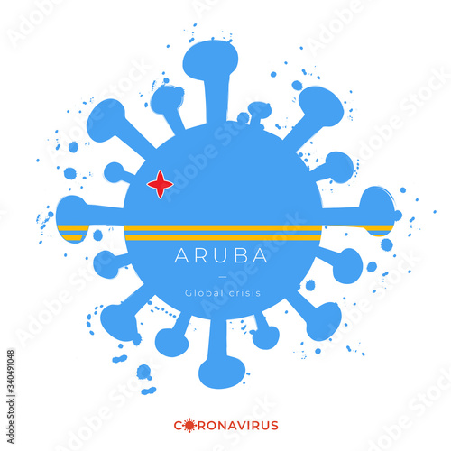 Coronavirus in grunge style with color splashes and national flag : Vector Illustration