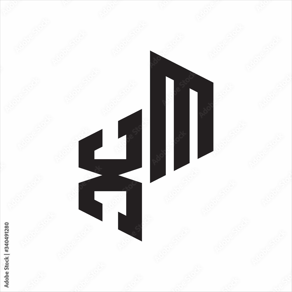 XM Initial Letters logo monogram with up to down style XM Initial Letters logo monogram with up to down style