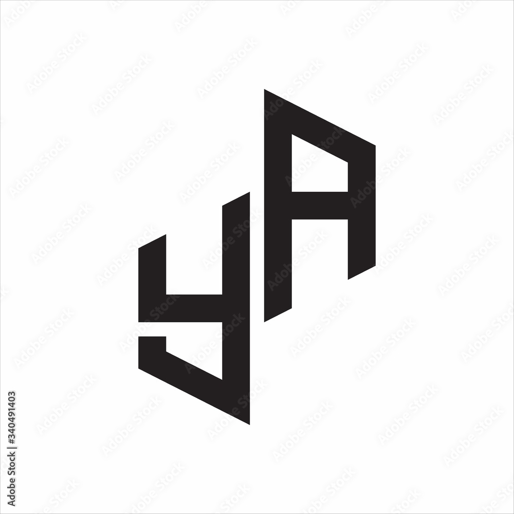 YA Initial Letters logo monogram with up to down style