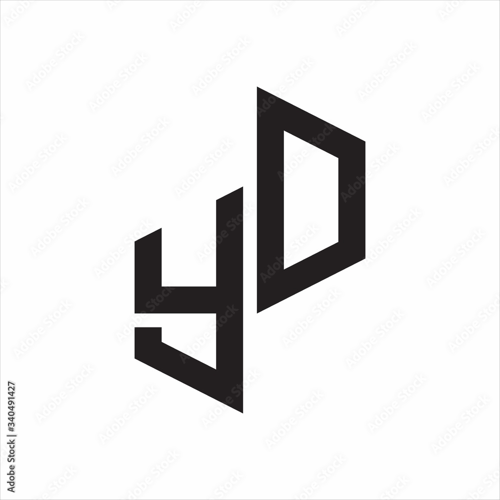 YD Initial Letters logo monogram with up to down style YD Initial Letters logo monogram with up to down style