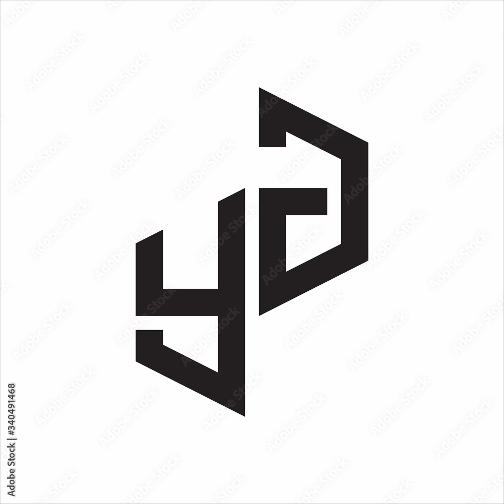 YG Initial Letters logo monogram with up to down style