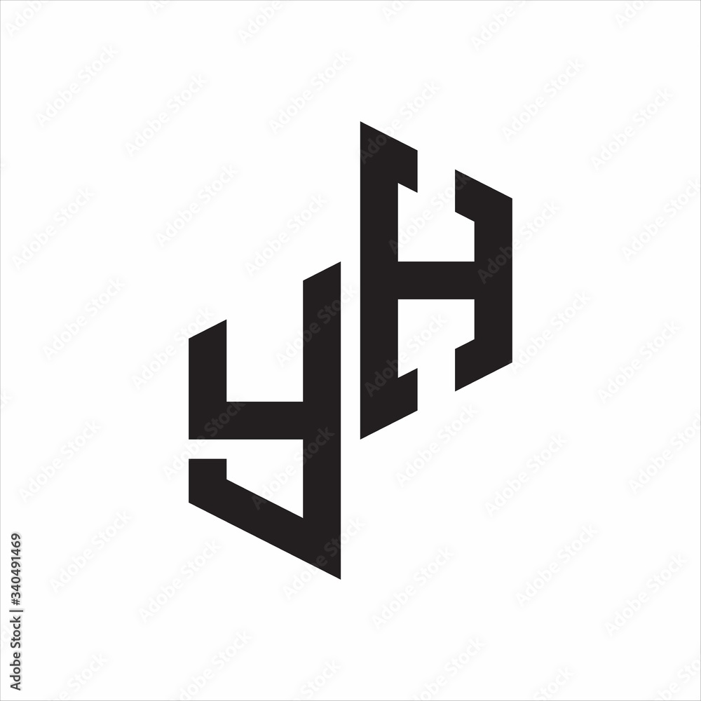 YH Initial Letters logo monogram with up to down style YH Initial Letters logo monogram with up to down style