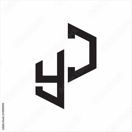 YC Initial Letters logo monogram with up to down style