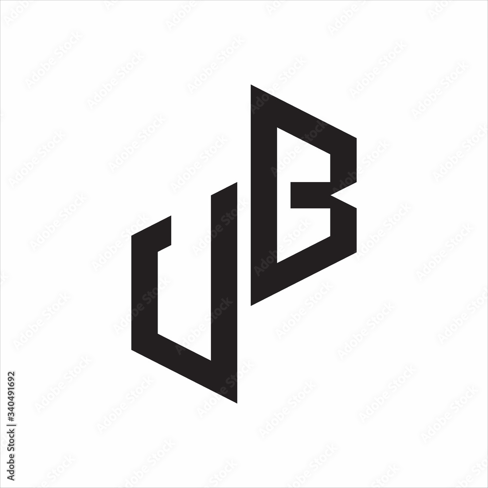 UB Initial Letters logo monogram with up to down style UB Initial Letters logo monogram with up to down style