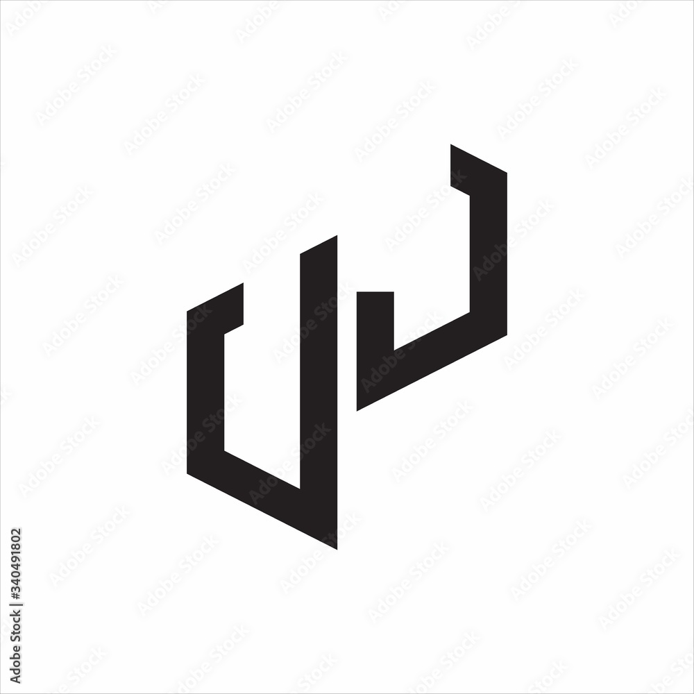 UJ Initial Letters logo monogram with up to down style UJ Initial Letters logo monogram with up to down style