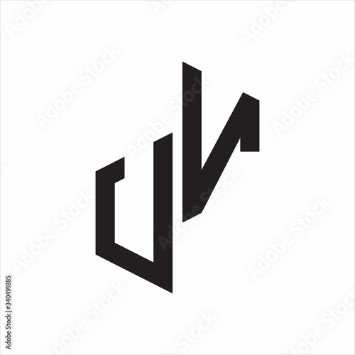 UV Initial Letters logo monogram with up to down style