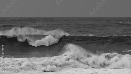 Принти на полотні Waves and spindrift in black and white