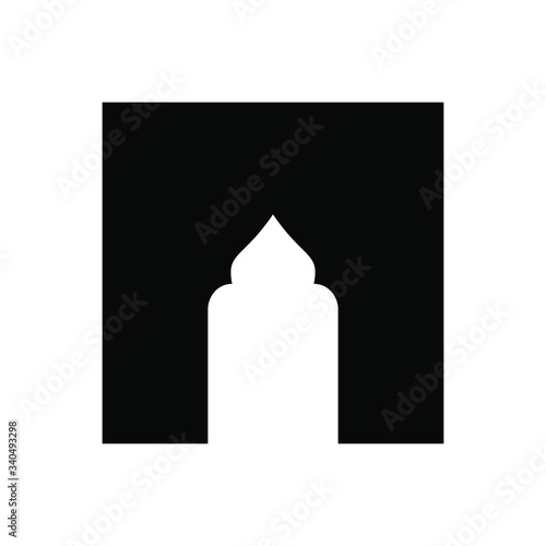 Door mosque icon design template vector illustration isolated patience icon isolated on white background. Vector illustration. EPS 10.
