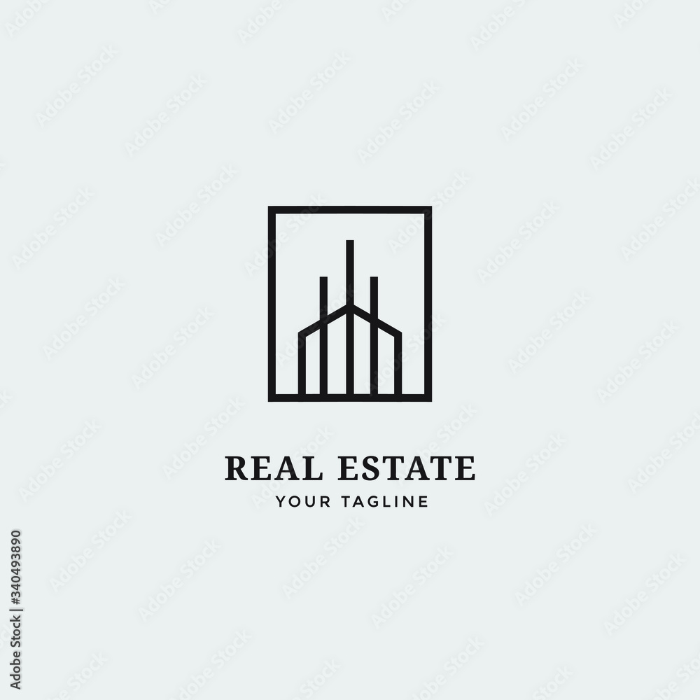 real estate logo modern design template. Abstarct building architecture real estate logo modern design template. Abstarct building architecture