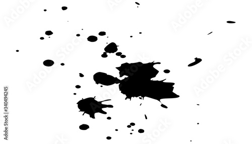 Black ink splashes. Royalty high-quality free best stock photo image of black blots and ink splashes isolated on white background. Grunge splatter  paint splashes  liquid stains  abstract ink drops