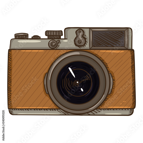 Vector Cartoon Retro Vintage Photo Camera.