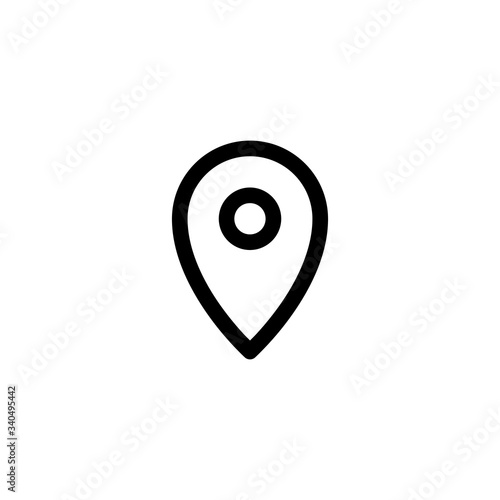 Location Icon, isolated on white. User Interface Outline Icon.
