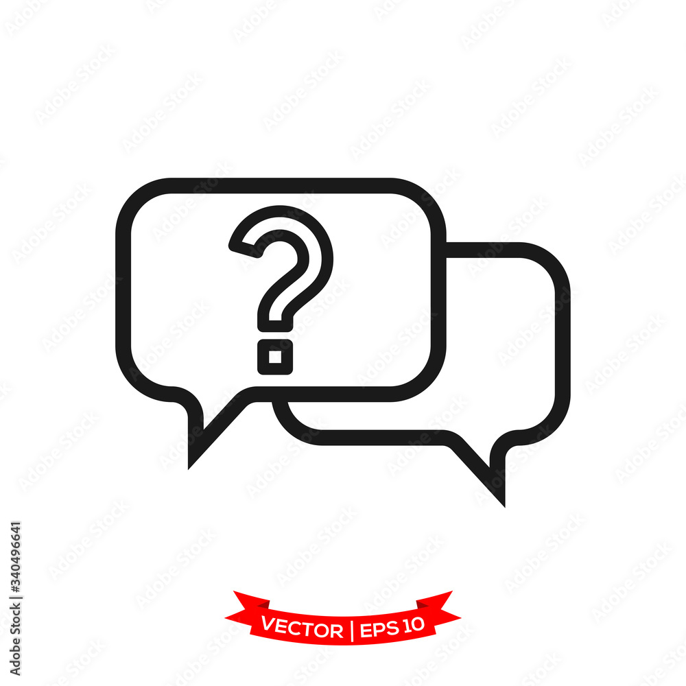 Fototapeta premium help vector icon, question icon in trendy flat design