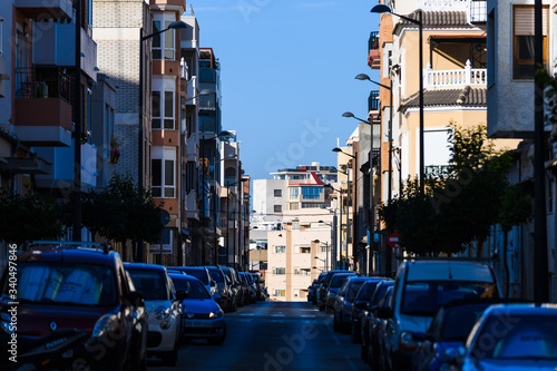 Streets of the town Guardamar del Segura. Alicante province. Spain