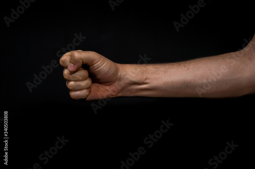 Expressive hand of a young man