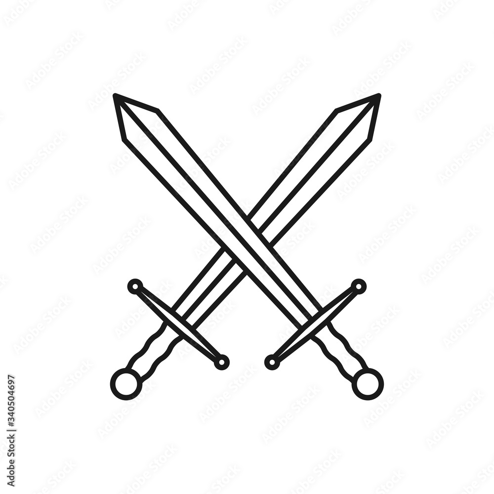 simple crossed sword icon, flat design best vector sword icon simple crossed sword icon, flat design best vector sword icon