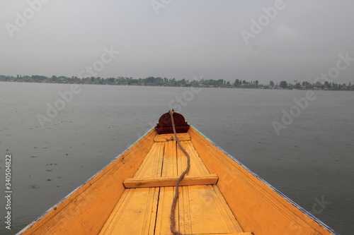on a colored boat on Lake Dal in Srinagar