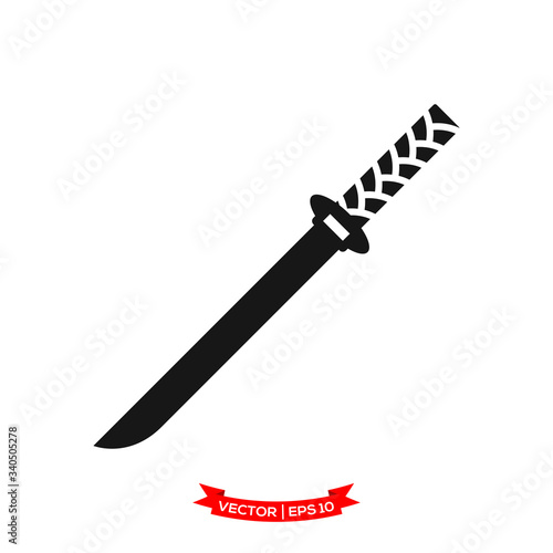 samurai sword icon vector logo template, katana vector icon