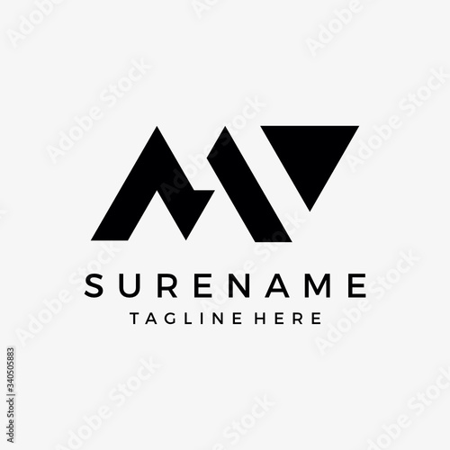 Initial letter M V typography logo design Industrial and Construction logo inspiration vector icon illustration custom logo design