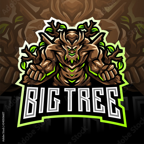 Tree esport mascot logo design