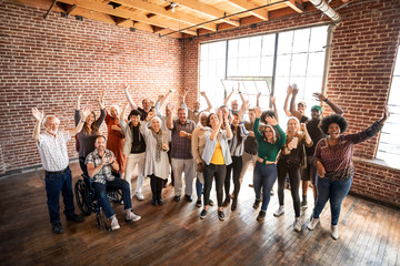 Group of people celebrating success